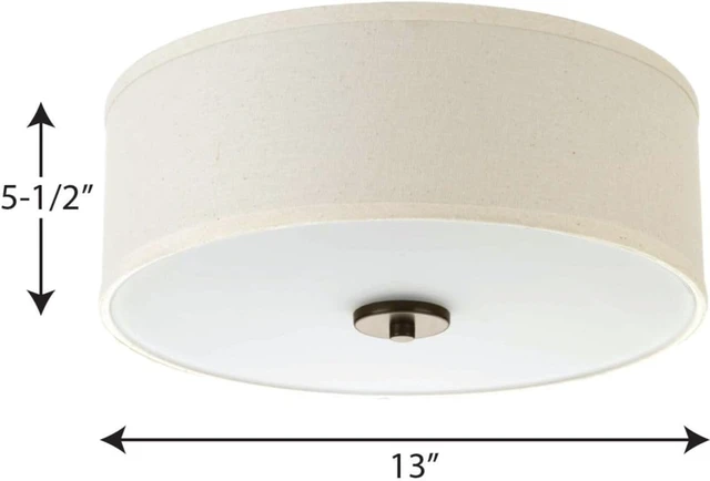 Alt view image 6 of 7 - Progress Lighting P3713-20 Inspire Two-Light Flush Mount, Antique Bronze, 5.50x13.00x13.00