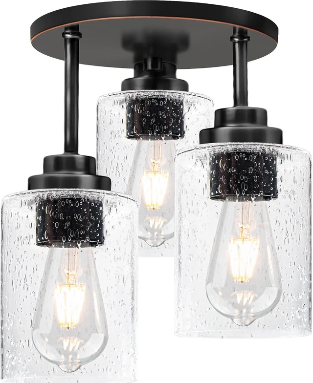 Main image of hykolity Semi Flush Mount Ceiling Light, Close to Ceiling Light Fixtures