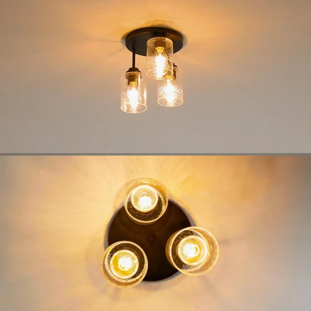 Alt view image 4 of 7 - hykolity Semi Flush Mount Ceiling Light, Close to Ceiling Light Fixtures