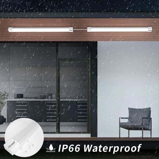 Alt view image 4 of 7 - Airand LED Shop Light Fixture 4FT Plug in Ceiling Lights Linkable LED Tube Light 5000K Plug in Light Fixture for Bathroom Garage Overhead with ON/Off Switch