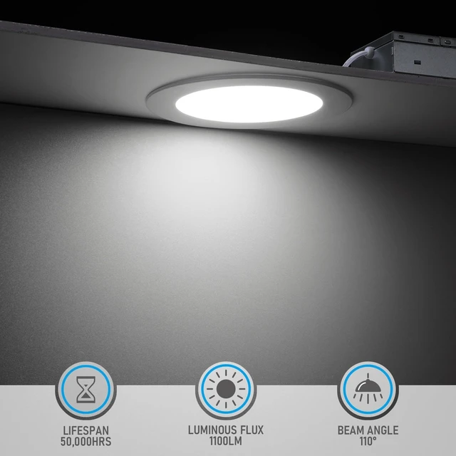 Alt view image 2 of 7 - TORCHSTAR 6-Pack 6 Inch Ultra-Thin LED Recessed Light, CRI90 12W, 5000K