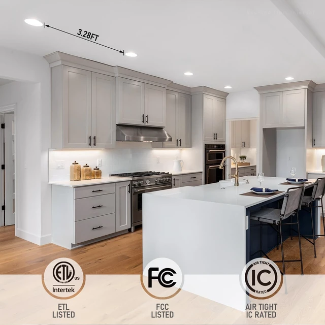 Alt view image 4 of 7 - TORCHSTAR 6-Pack 6 Inch Ultra-Thin LED Recessed Light, CRI90 12W, 5000K