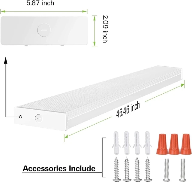 Alt view image 6 of 7 - hykolity 4FT 5.7" W LED Wraparound Light with 40W 4400LM 4000K, Hardwired