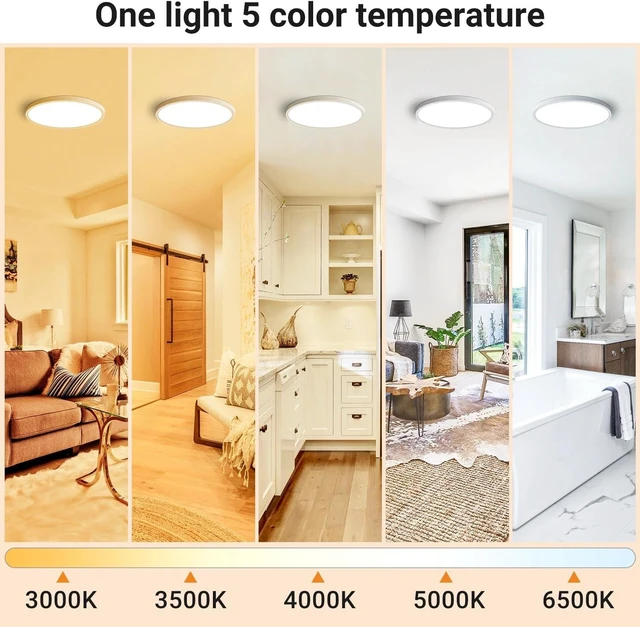 Alt view image 2 of 7 - slochi 4Pack LED Flush Mount Ceiling Light Fixture, 12 Inch 24W, 3200LM, Super Slim 0.7 Inch, 3000K-6500K Adjustable Low Profile LED Ceiling Lights for Bedroom, Kitchen, Hallway(White)