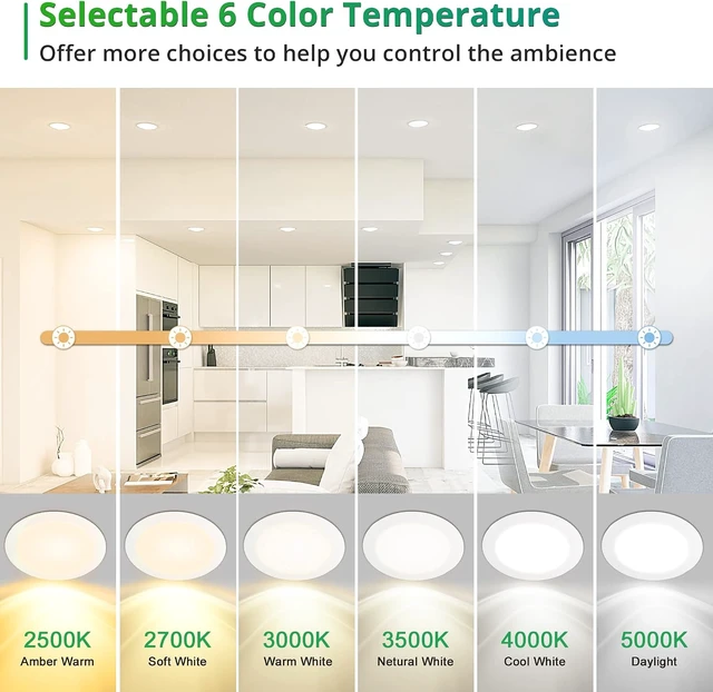 Alt view image 2 of 7 - LEDIARY 6 Inch 6CCT LED Recessed Ceiling Light with Junction Box, 24 Pack