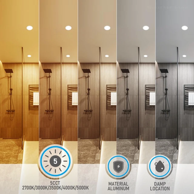 Alt view image 3 of 7 - TORCHSTAR 12-Pack 5CCT 6 Inch Ultra-Thin LED Recessed Light, CRI90 12W