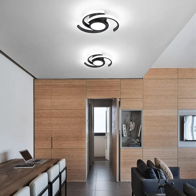 Alt view image 6 of 7 - ADISUN Modern LED Ceiling Light,6000K Semi Flush Mount Ceiling Light Fixture,Small Ceiling Lamp for Living Room Bedroom Corridor Aisle Hallway (D11 in*H2.9 in; 33W; No Remote)
