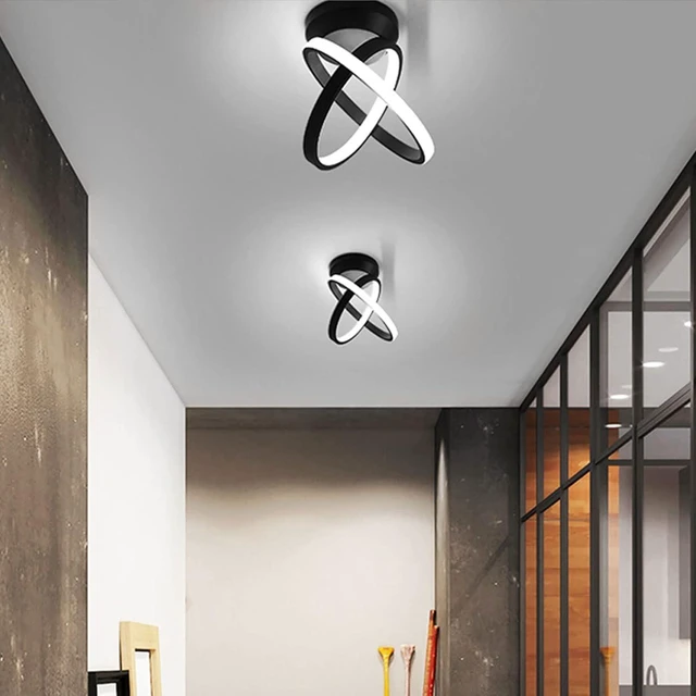 Alt view image 3 of 6 - CANEOE Black Led Ceiling Light, 6000K Lighting Fixtures, Metal Creative Design Lamp for Living Room Bedroom Corridor Aisle Hallway (Cool White), CL-JCYXBK-US