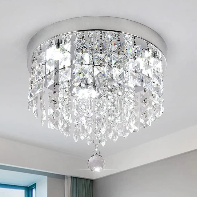 Main image of Deckrico Mini Crystal Chandelier 9.84'' Hallway Ceiling Light, White Light