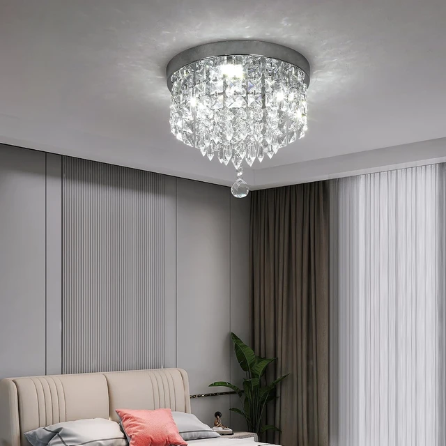 Alt view image 7 of 7 - Deckrico Mini Crystal Chandelier 9.84'' Hallway Ceiling Light, White Light