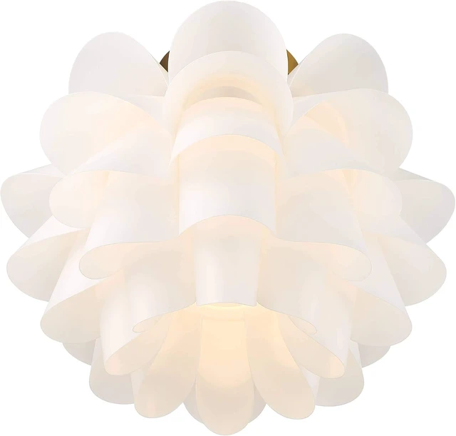 Alt view image 6 of 7 - White Flower 15 3/4" Wide Gold Finish Ceiling Light Fixture