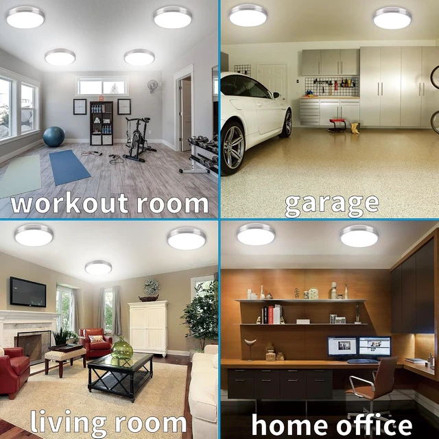 Alt view image 5 of 7 - 8-Inch LED Ceiling Lights, Round Ceiling Light Fixture,12W 880LM 80W Incandescent Equivalent(AC85V-265V),Natrual White Light for Kitchen Bathroom Dining Room Closet(2-Pack)