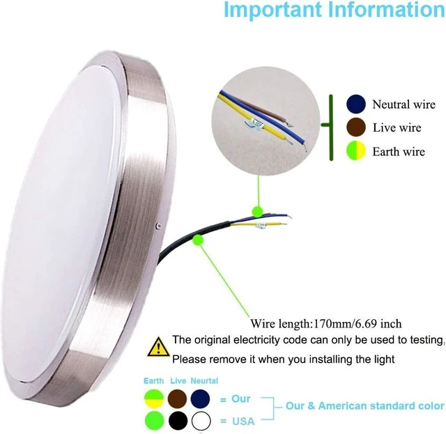Alt view image 6 of 7 - 8-Inch LED Ceiling Lights, Round Ceiling Light Fixture,12W 880LM 80W Incandescent Equivalent(AC85V-265V),Natrual White Light for Kitchen Bathroom Dining Room Closet(2-Pack)