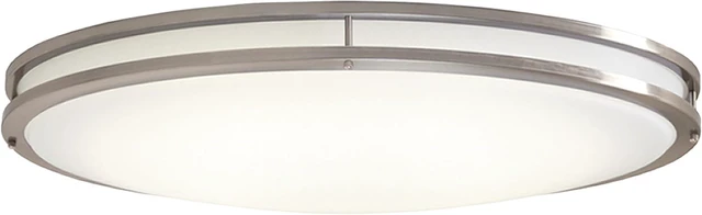 Main image of Designers Fountain Flush Mount Ceiling Light, 24 Inch Oval LED Lighting Fixture Kitchen, Bedroom, Bathroom, and Hallway, Dimmable, 2800 Lumens, 3000K/4000K/5000K, Brushed Nickel, EV1424C3C-35