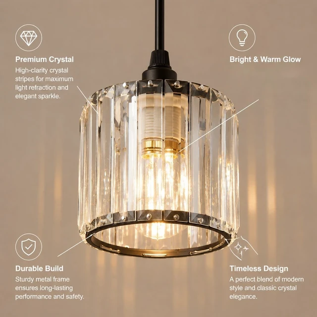 Alt view image 5 of 7 - Long Chandeliers for High Ceilings,Modern Crystal Pendant Light,Raindrop Drop Lamp,Hanging Flush Mount Lighting Fixtures for Spiral Staircase,Foyer,Entryway,Living Room,Black (6 Lights)
