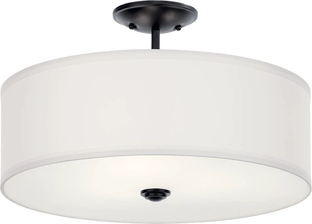 Main image of Kichler Shailene 18.25" 3-Light Semi-Flush Mount Light, Black
