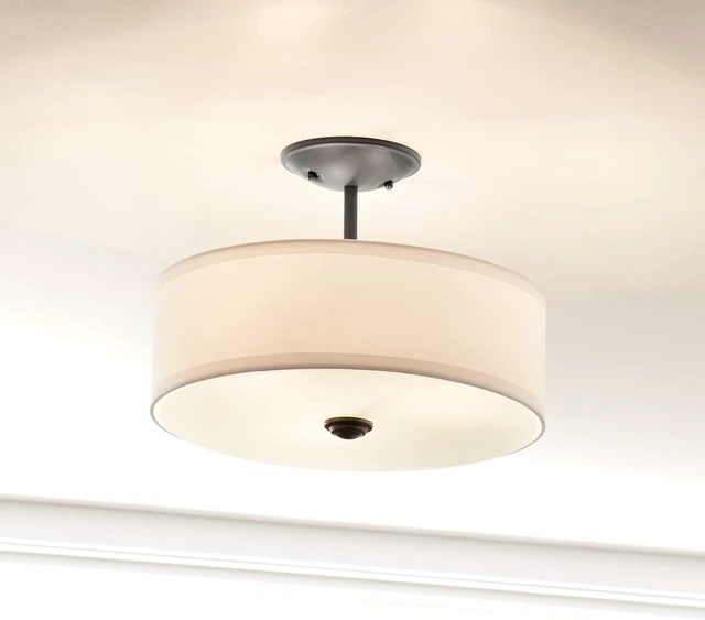 Alt view image 5 of 6 - Kichler Shailene 18.25" 3-Light Semi-Flush Mount Light, Black