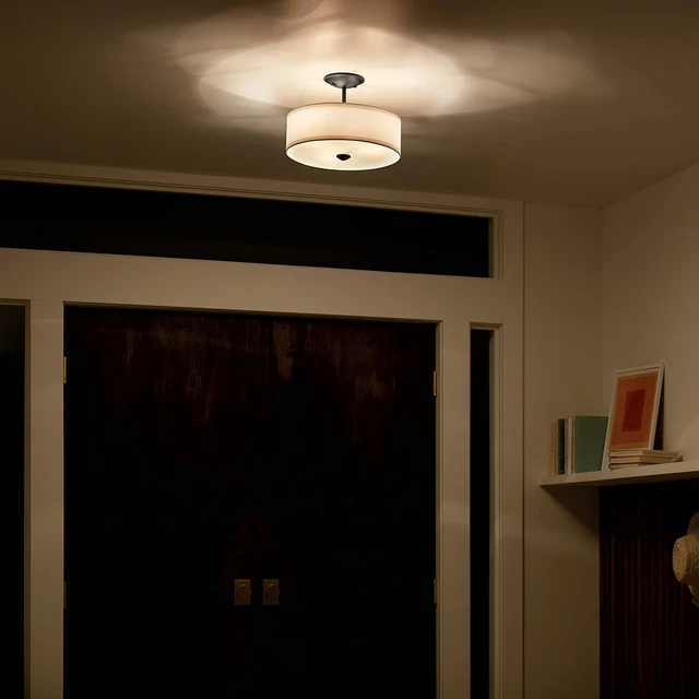 Alt view image 6 of 6 - Kichler Shailene 18.25" 3-Light Semi-Flush Mount Light, Black
