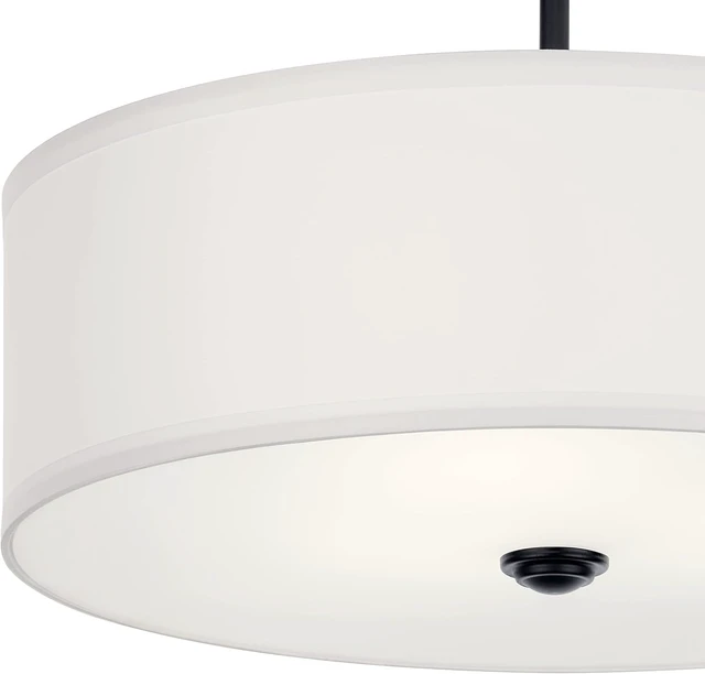Alt view image 3 of 6 - Kichler Shailene 18.25" 3-Light Semi-Flush Mount Light, Black