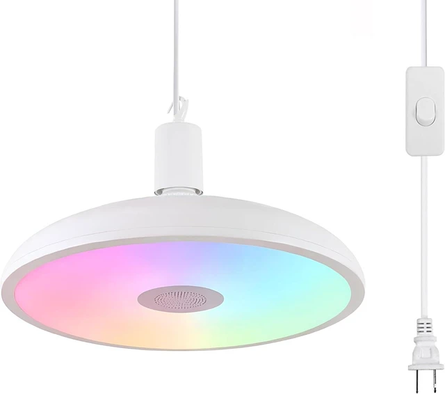 Main image of Plug in Pendant Light Hanging Light Fixture with Bluetooth Speaker