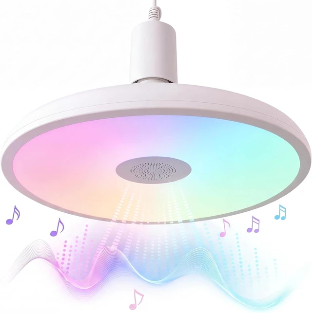 Alt view image 7 of 7 - Plug in Pendant Light Hanging Light Fixture with Bluetooth Speaker