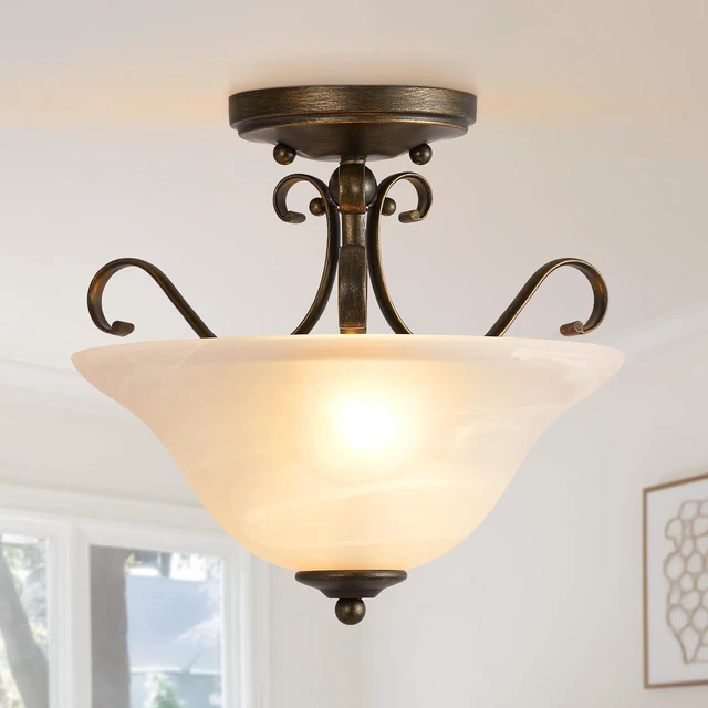 Main image of Upgrade 12" Semi Flush Mount Ceiling Light, Brass Ceiling Light Fixture