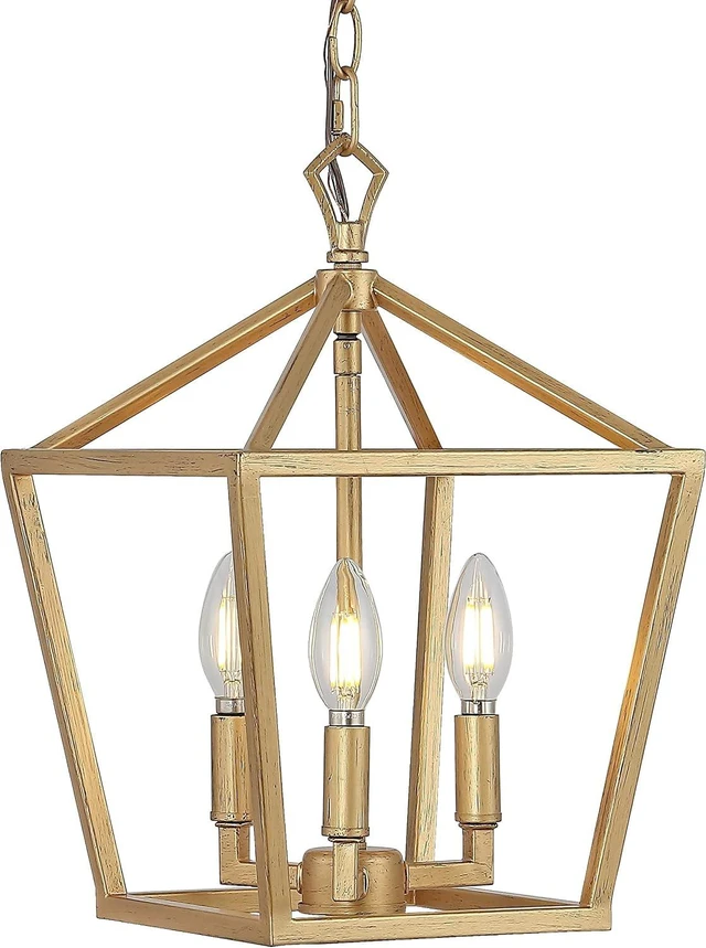 Main image of JONATHAN Y Ojai Pagoda Pendant Lantern 10", Brass Gold