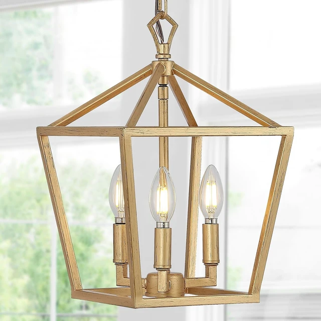 Alt view image 5 of 6 - JONATHAN Y Ojai Pagoda Pendant Lantern 10", Brass Gold