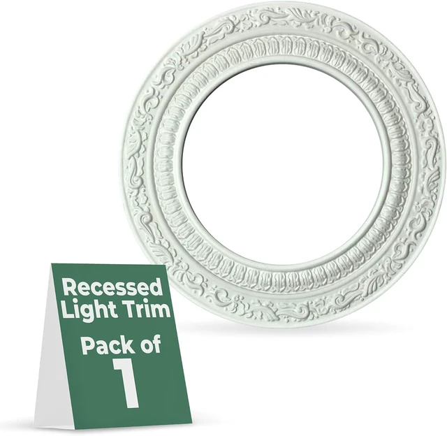 Main image of Renovators Supply 10'' OD 6'' ID White Recessed Light Trim Medallion