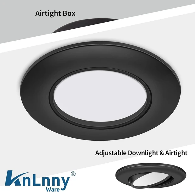 Alt view image 2 of 6 - KnLnny Black Gimbal recessed Lights 4 Inch 1 Pack, 5 Color Selectable,9W