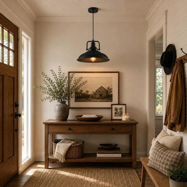 Alt view image 5 of 7 - Black Pendant Light 12.5 inches 3 Packs, Farmhouse Pendant Light, Industrial Pendant Lighting, Kitchen Pendant Lights, Pendant Lights Kitchen Island for Dinning Room Entryway Barn