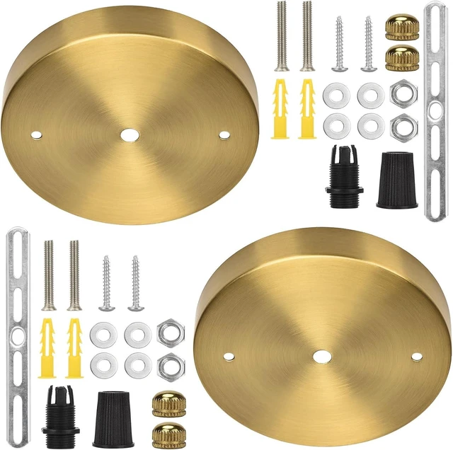 Main image of Sangle Sopffy Pendant Light Canopy Kit, 5 1/8 Inches Ceiling Lighting Canopy Kit with All Mounting Hardware Modern Chandelier Ceiling Plate Cover for Pendant Lighting Fixtures (Brass-2PC, 5.8inch)