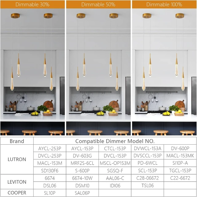 Alt view image 4 of 6 - LMQNINE Pendant Lights Kitchen Light Fixtures Dimmable LED Modern Gold Pendant Light Mini Teardrop Crystal Pendant Lighting for Kitchen Island Bedroom Hallway Entryway (2-Light)