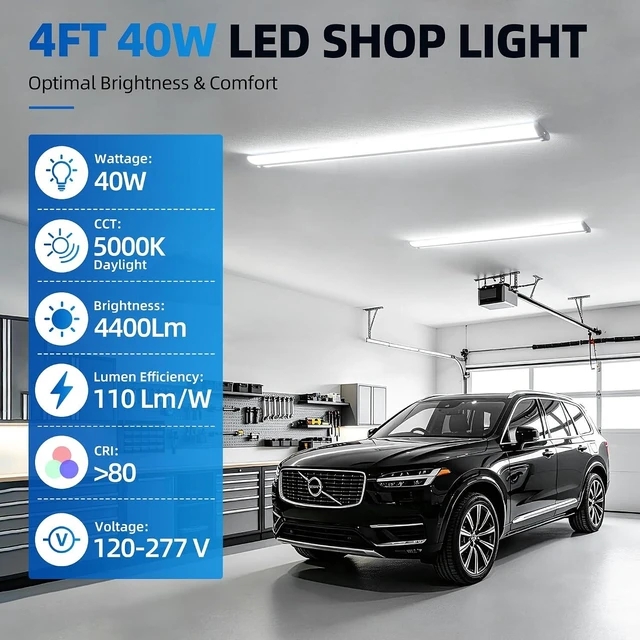 Alt view image 2 of 7 - 4FT 5'' W LED Wraparound Light, 40W 4400LM 5000K,110LM/W High Efficiency