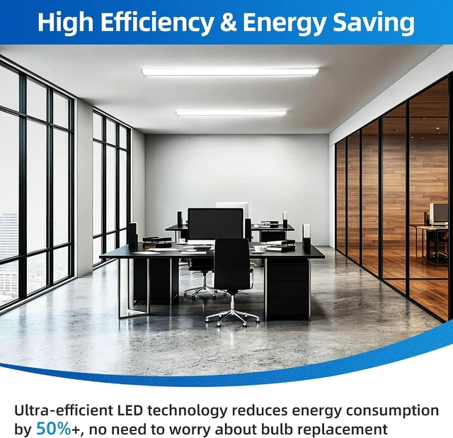 Alt view image 3 of 7 - 4FT 5'' W LED Wraparound Light, 40W 4400LM 5000K,110LM/W High Efficiency
