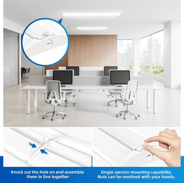 Alt view image 5 of 7 - 4FT 5'' W LED Wraparound Light, 40W 4400LM 5000K,110LM/W High Efficiency