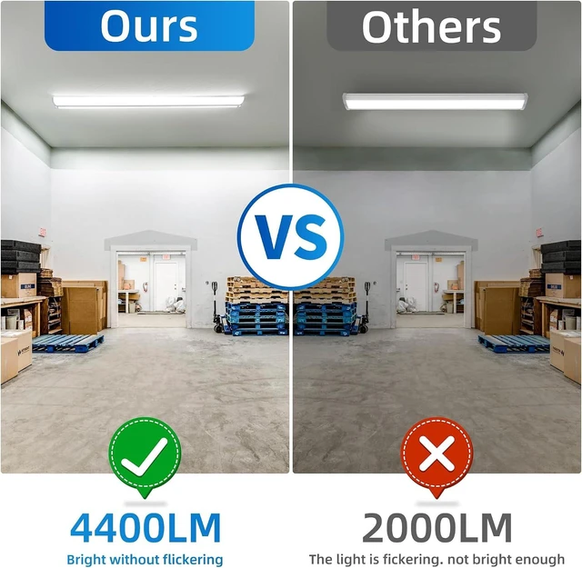 Alt view image 6 of 7 - 4FT 5'' W LED Wraparound Light, 40W 4400LM 5000K,110LM/W High Efficiency