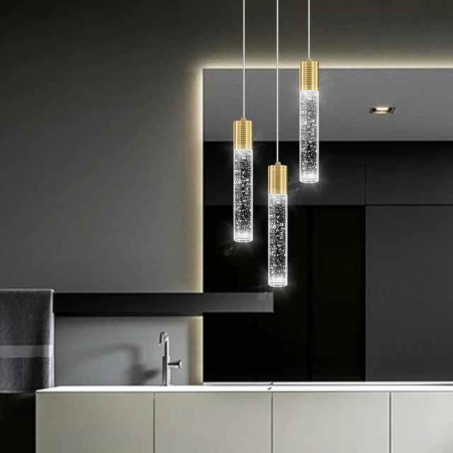 Alt view image 5 of 7 - 3-Lights Pendant Lights Modern LED Kitchen Island Light Bubble Pendant Light Pendant Lighting for Kitchen Island Dining Room Ceiling Hanging Lights Bedroom Mini Pendent Spot Lights