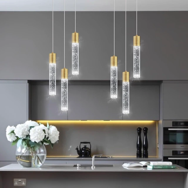 Alt view image 7 of 7 - 3-Lights Pendant Lights Modern LED Kitchen Island Light Bubble Pendant Light Pendant Lighting for Kitchen Island Dining Room Ceiling Hanging Lights Bedroom Mini Pendent Spot Lights