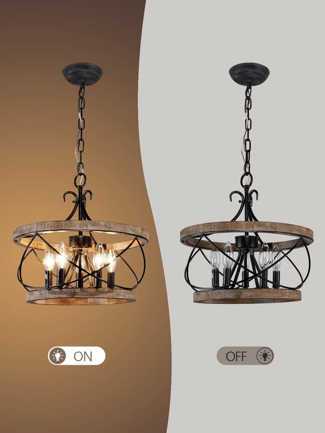 Alt view image 4 of 7 - Dawn Whisper 15.7" Farmhouse Chandelier Light Fixture for Dining Room