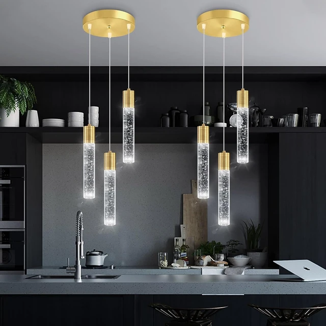 Alt view image 6 of 7 - 3-Lights Pendant Lights Modern LED Kitchen Island Light Bubble Pendant Light Pendant Lighting for Kitchen Island Dining Room Ceiling Hanging Lights Bedroom Mini Pendent Spot Lights