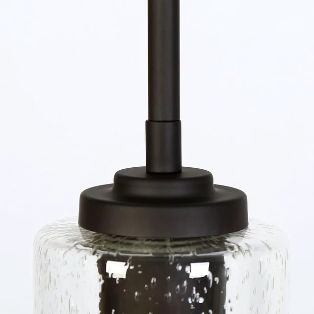 Alt view image 7 of 7 - KSANA Pendant Lights Kitchen Island, 3.9'' Mini Modern Oil Rubbed Bronze Pendant Hanging Lights Fixture with Seeded Glass Shade for Kitchen Sink, Foyer, Hallway, Bedroom Nooks and Powder Rooms