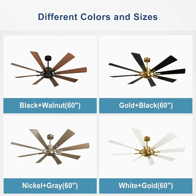 Alt view image 7 of 7 - Depuley Ceiling Fan Without Light: 72 Inch Big Indoor Outdoor Fan with Remote Control - Large Farmhouse Wood Ceiling Fan no Light 8 Blade Reversible Quiet DC Motor Memory Function Timer