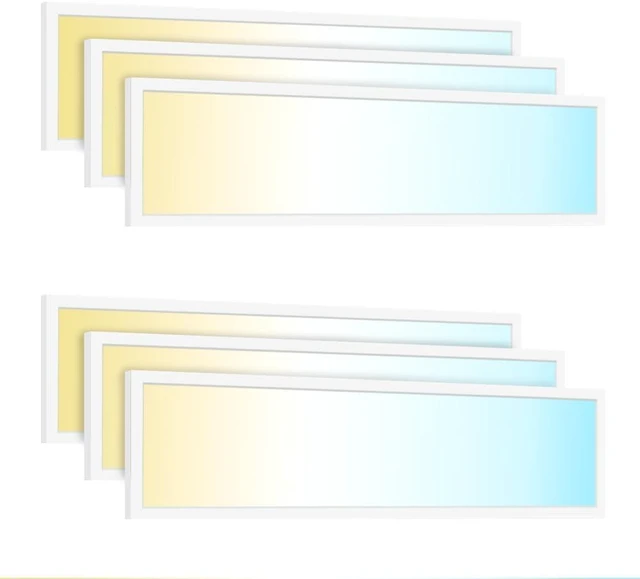 Main image of Sunco Lighting 6 Pack 1x4 LED Flat Panel Light, Dual Selectable CCT 3500K/4000K/5000K & Selectable Wattage 30W/40W/46W, 5700LM, 0-10V Dimming Surface Mount, Matte White Drop Ceiling Fixture - ETL