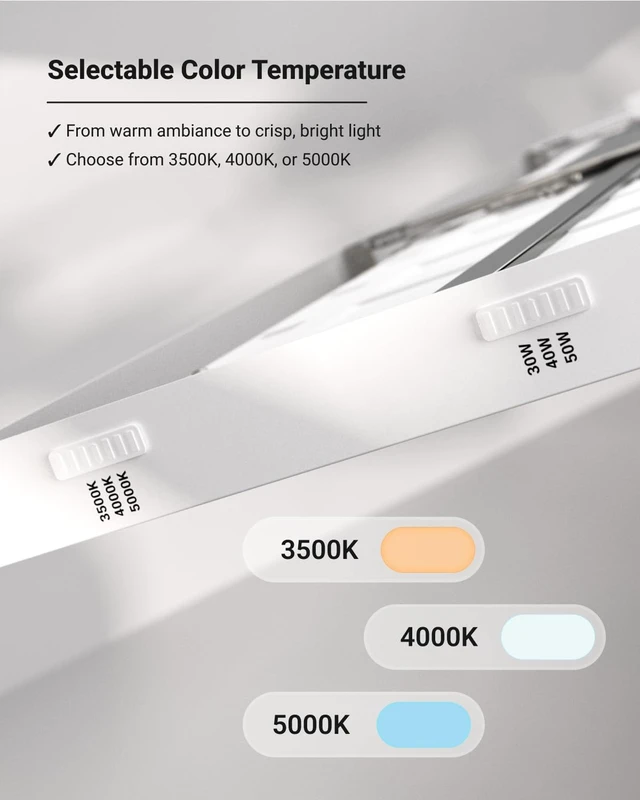 Alt view image 3 of 6 - Sunco Lighting 6 Pack 1x4 LED Flat Panel Light, Dual Selectable CCT 3500K/4000K/5000K & Selectable Wattage 30W/40W/46W, 5700LM, 0-10V Dimming Surface Mount, Matte White Drop Ceiling Fixture - ETL