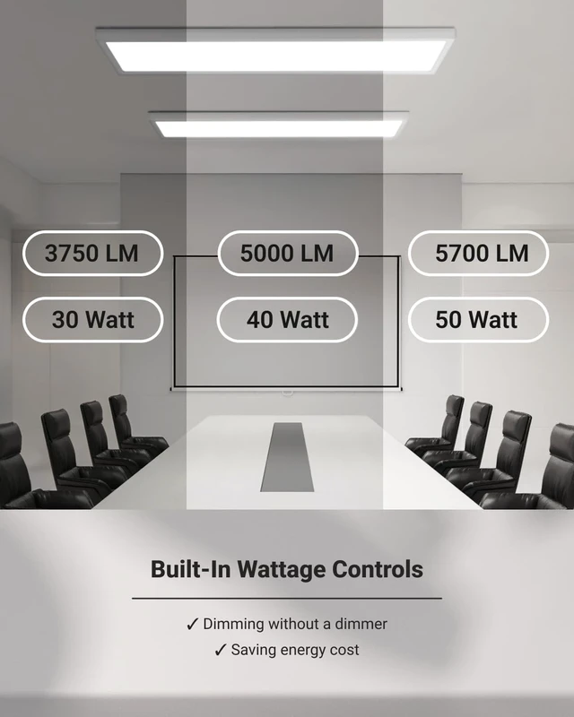 Alt view image 4 of 6 - Sunco Lighting 6 Pack 1x4 LED Flat Panel Light, Dual Selectable CCT 3500K/4000K/5000K & Selectable Wattage 30W/40W/46W, 5700LM, 0-10V Dimming Surface Mount, Matte White Drop Ceiling Fixture - ETL