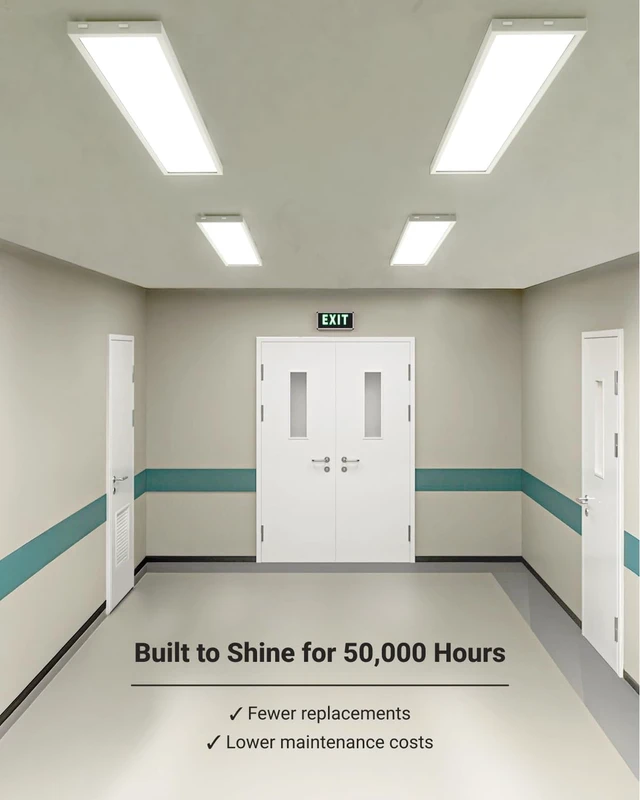 Alt view image 6 of 6 - Sunco Lighting 6 Pack 1x4 LED Flat Panel Light, Dual Selectable CCT 3500K/4000K/5000K & Selectable Wattage 30W/40W/46W, 5700LM, 0-10V Dimming Surface Mount, Matte White Drop Ceiling Fixture - ETL