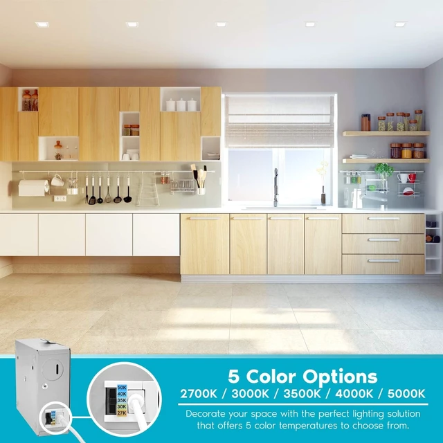 Alt view image 2 of 7 - LUXRITE 3 Inch Square Ultra Thin LED Recessed Light with J-Box, 8W (4 Pack)
