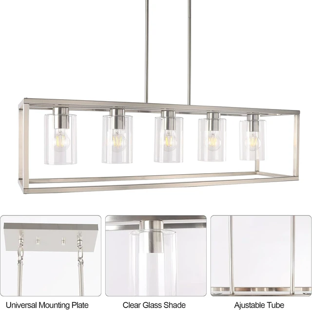 Alt view image 7 of 7 - Kalium 5 Light Chandeliers for Dining Room, Island Room Light Fixture