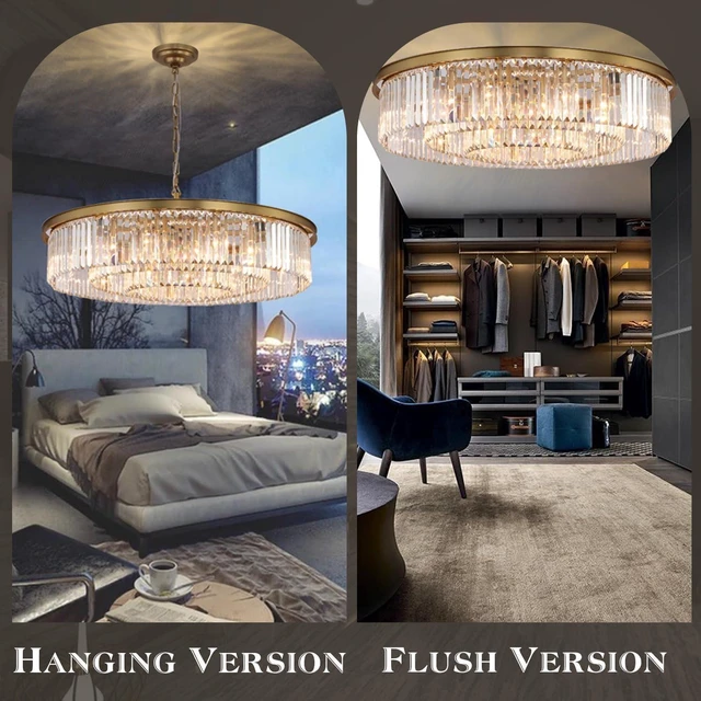 Alt view image 4 of 6 - Modern 12-Light Crystal Chandelier, 31 Inch Copper
